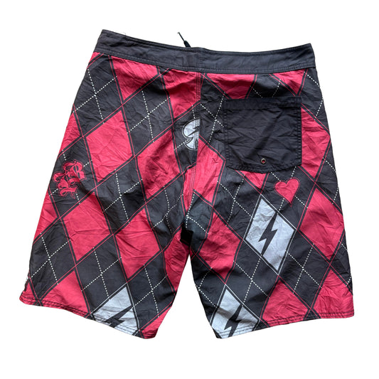 Y2K Lightning Bolt Diamond Boardies | W36"