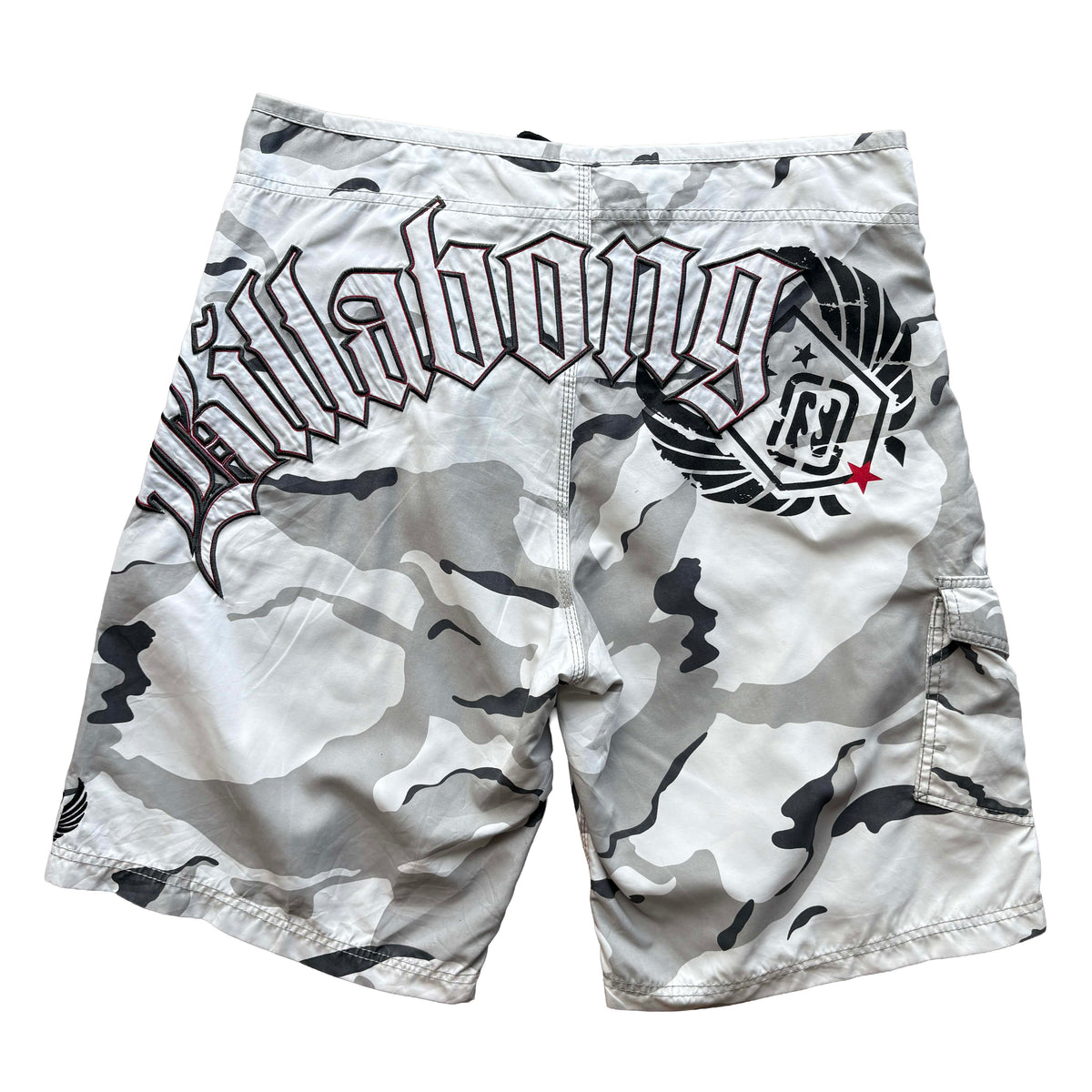 Vintage Billabong Camo Spellout Boardies | W36"