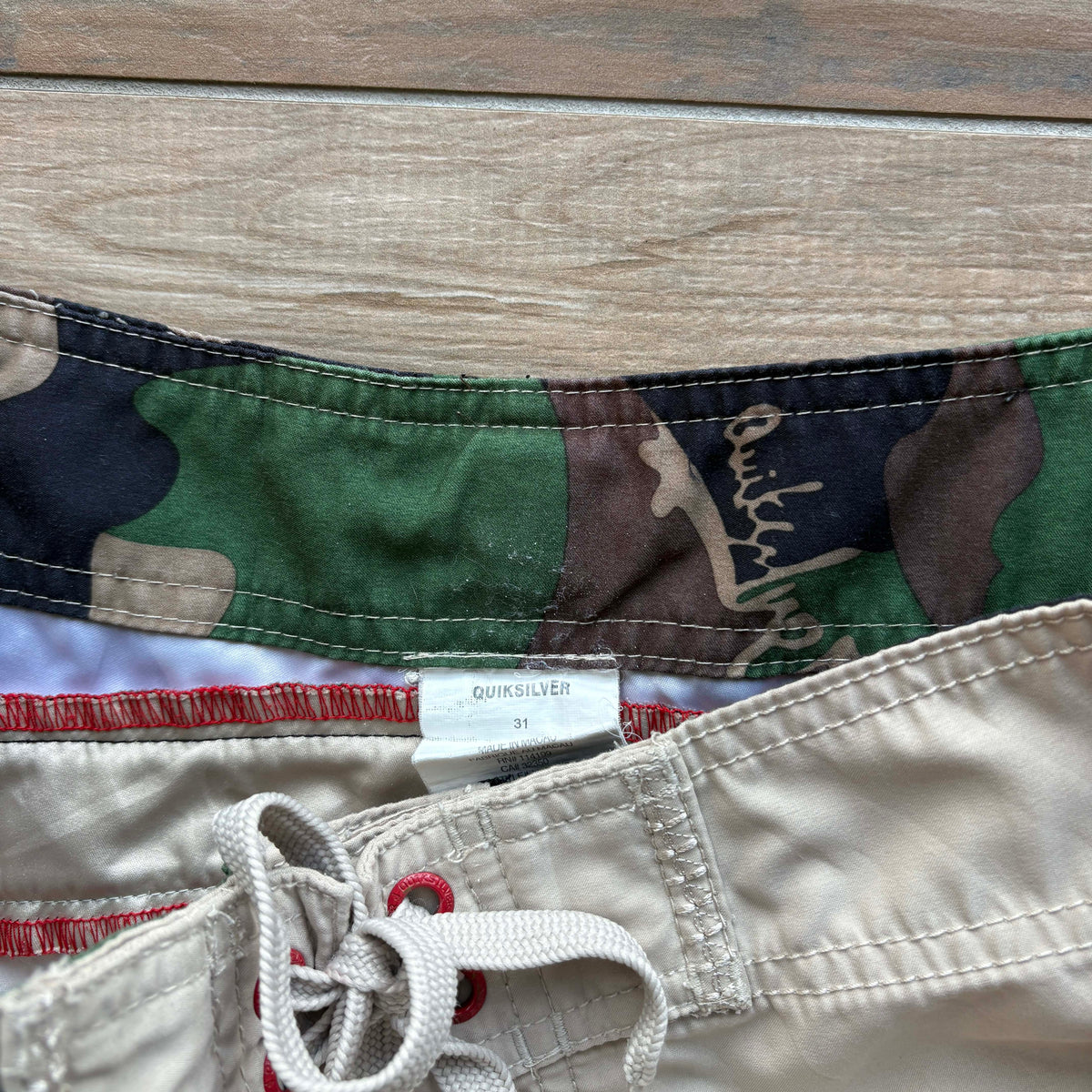 Y2K Quiksilver Camo Boardies | W31"