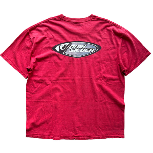 Y2K Quiksilver Centre Logo T-Shirt | XL