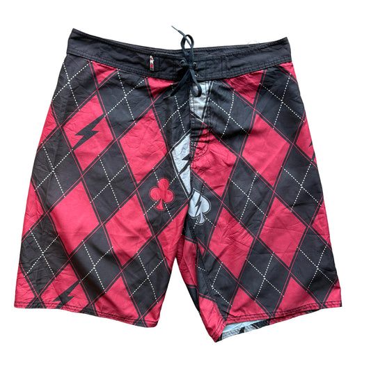 Y2K Lightning Bolt Diamond Boardies | W36"