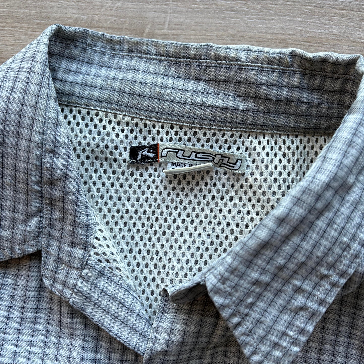 2000s Rusty Button Up T-Shirt | XL