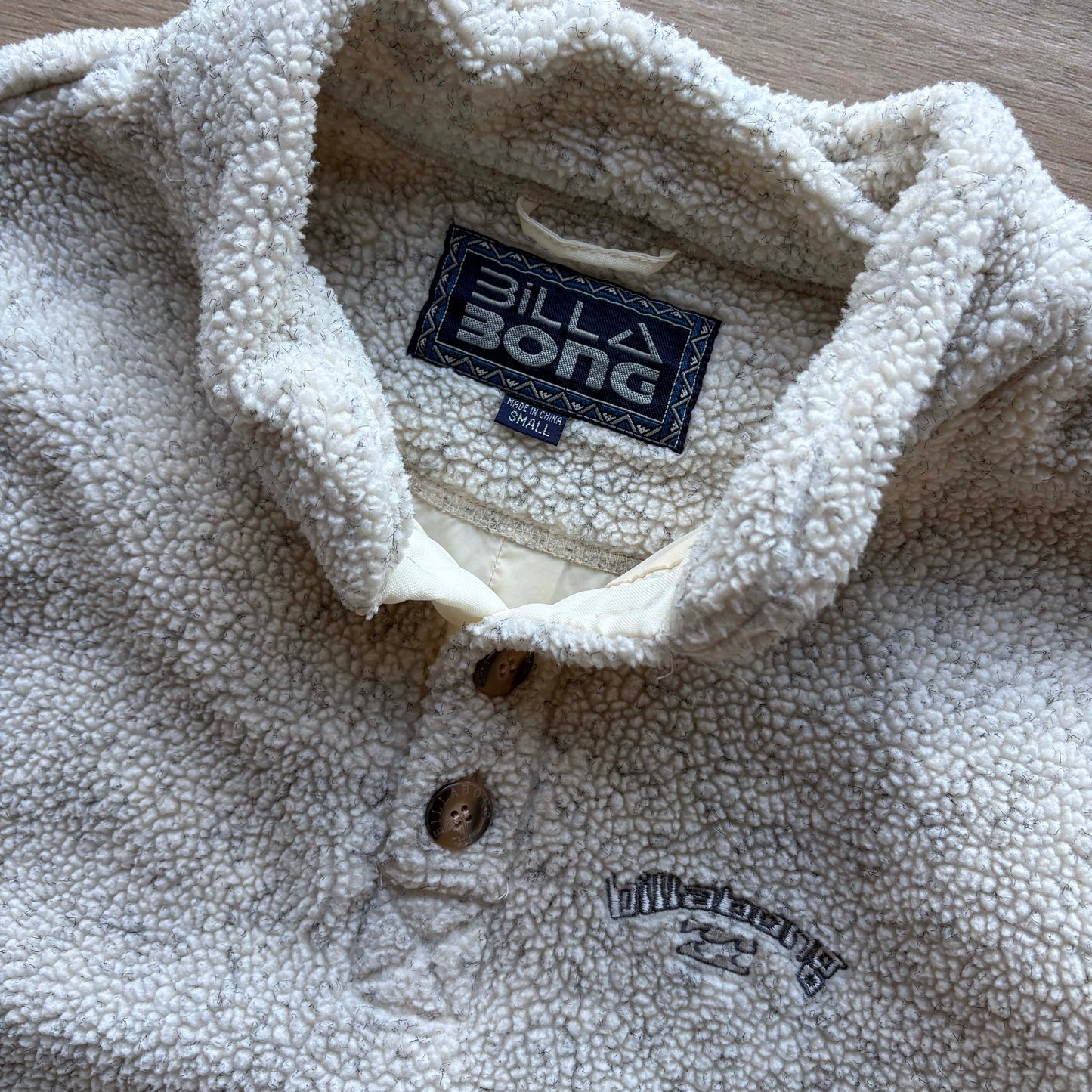 Y2K Billabong Sherpa Fleece Jumper Buttoned | M
