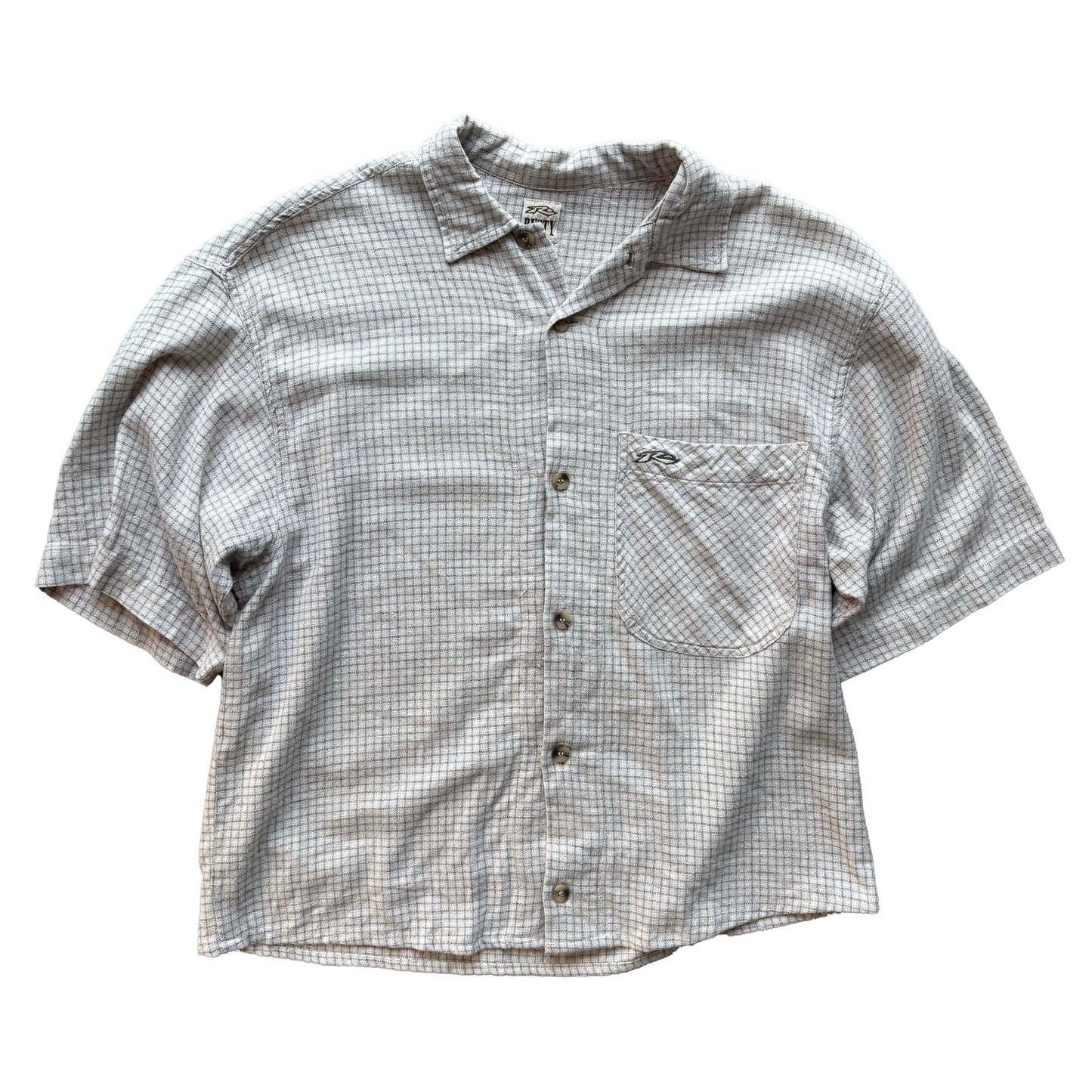 Y2K Rusty Cropped Button Up T-Shirt | M