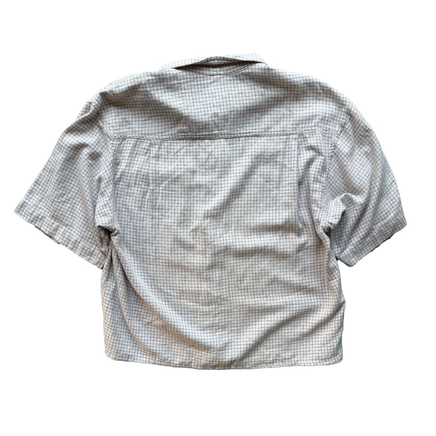 Y2K Rusty Cropped Button Up T-Shirt | M