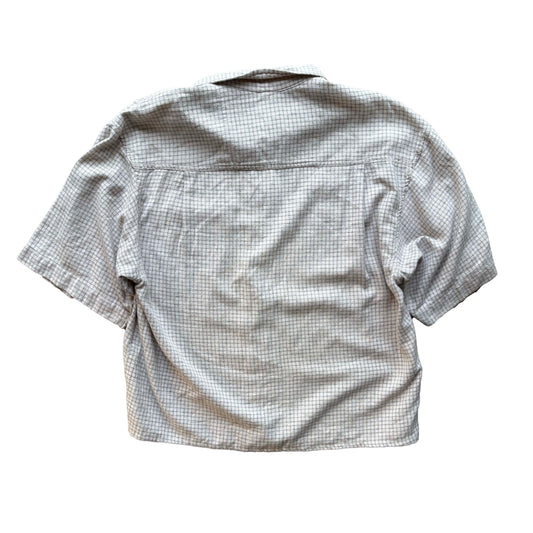 Y2K Rusty Cropped Button Up T-Shirt | M
