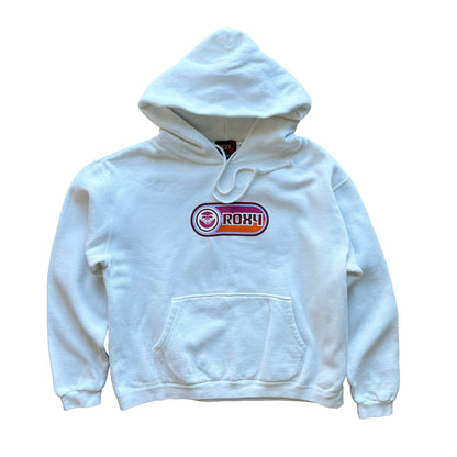 Y2K Roxy Bubble Logo Cropped Hoodie | WMNS M - Volant Vintage