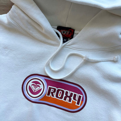Y2K Roxy Bubble Logo Cropped Hoodie | WMNS M - Volant Vintage