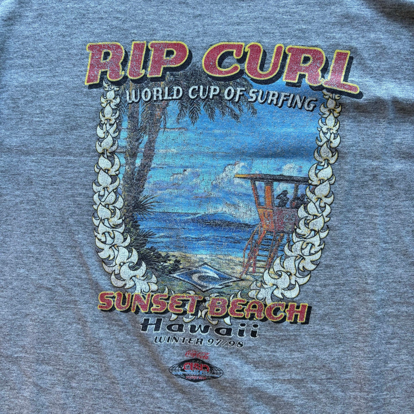 90s Rip Curl World Cup Sunset Beach T-Shirt | M - Volant Vintage