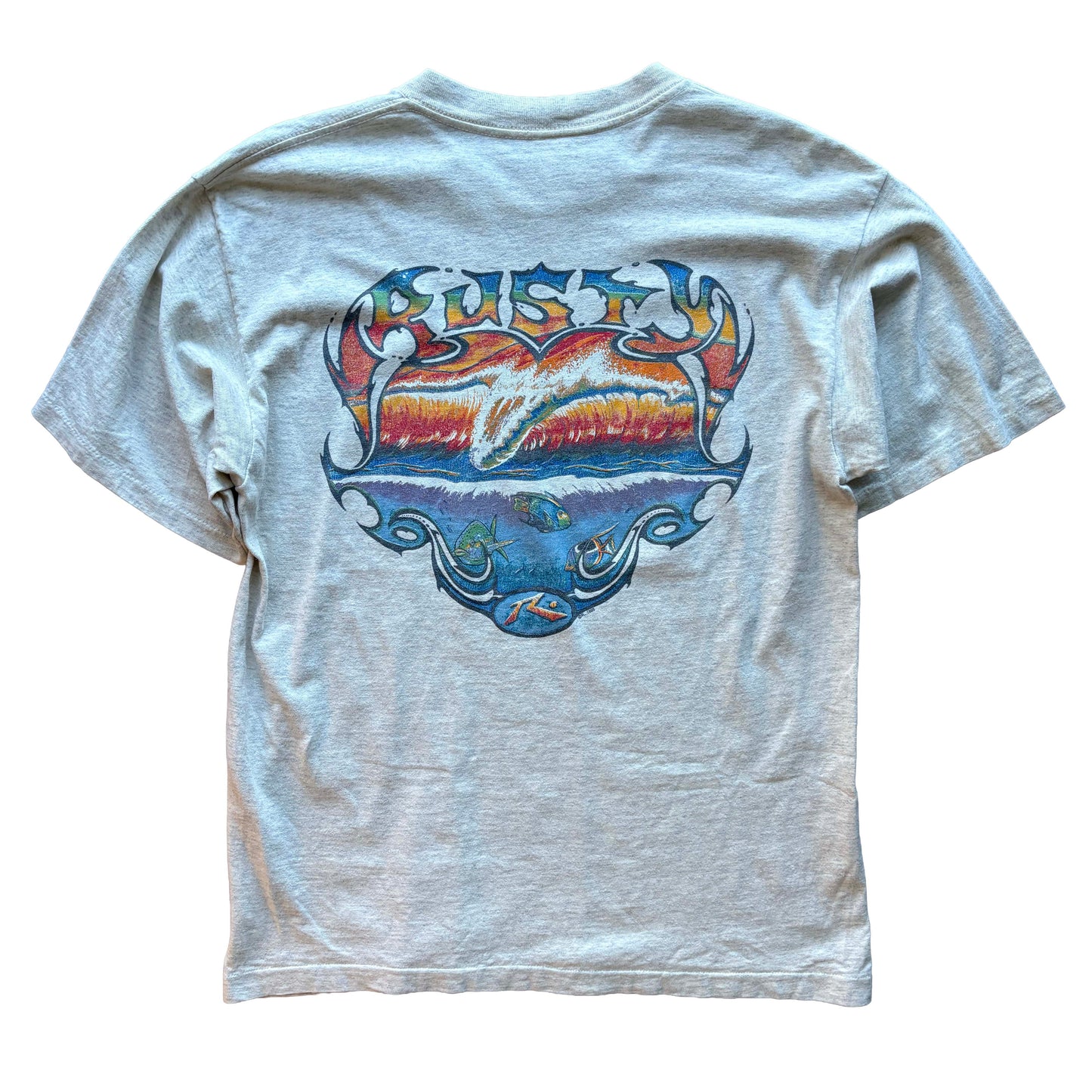 1995 Rusty Wave Graphic Surf T-Shirt | L - Volant Vintage