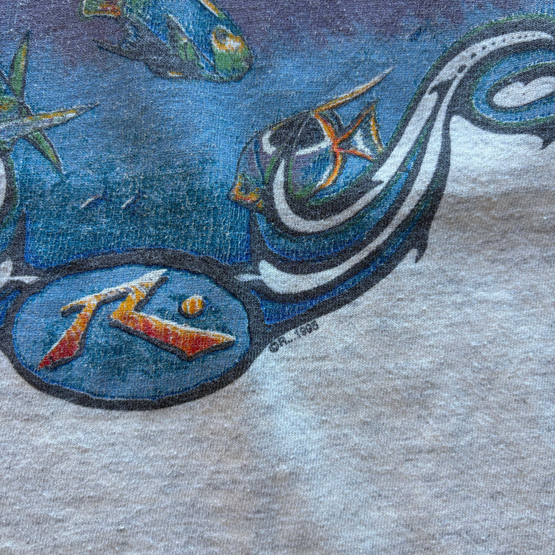 1995 Rusty Wave Graphic Surf T-Shirt | L - Volant Vintage