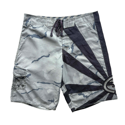 Y2K Billabong Andy Irons Rising Sun Boardies | W36"