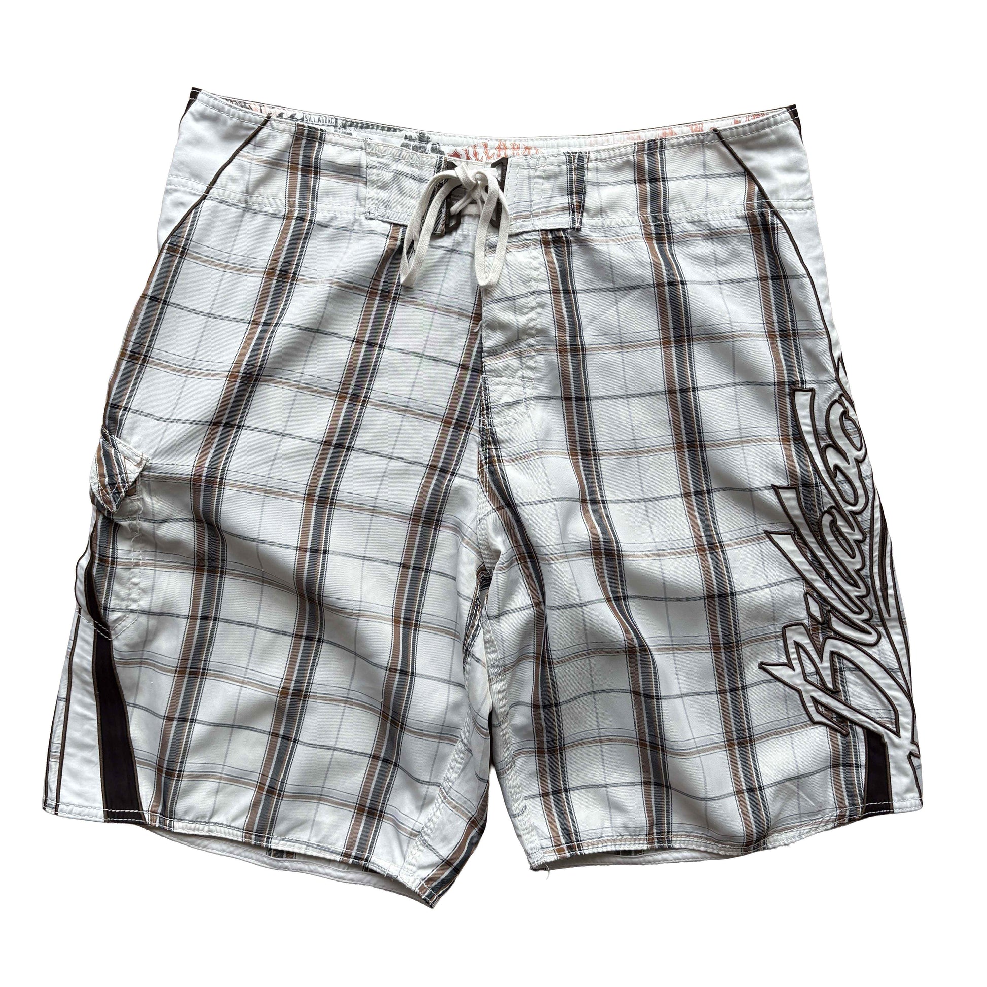 Vintage Occy Signature Plaid Boardies | W36"