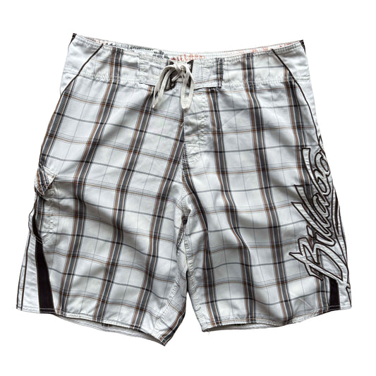 Vintage Occy Signature Plaid Boardies | W36"