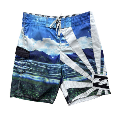 Y2K Billabong Rising Sun Boardies | W36"