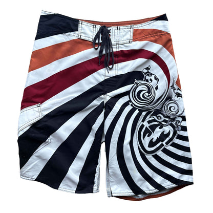 Y2K Billabong Graff Swirl Boardies | W32"