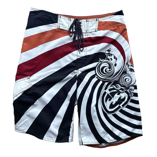 Y2K Billabong Graff Swirl Boardies | W32"