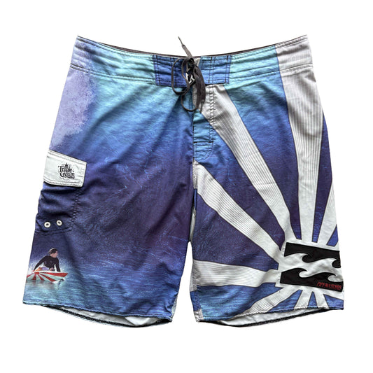 RARE Y2K Billabong Andy Irons Rising Sun Boardies | W38"
